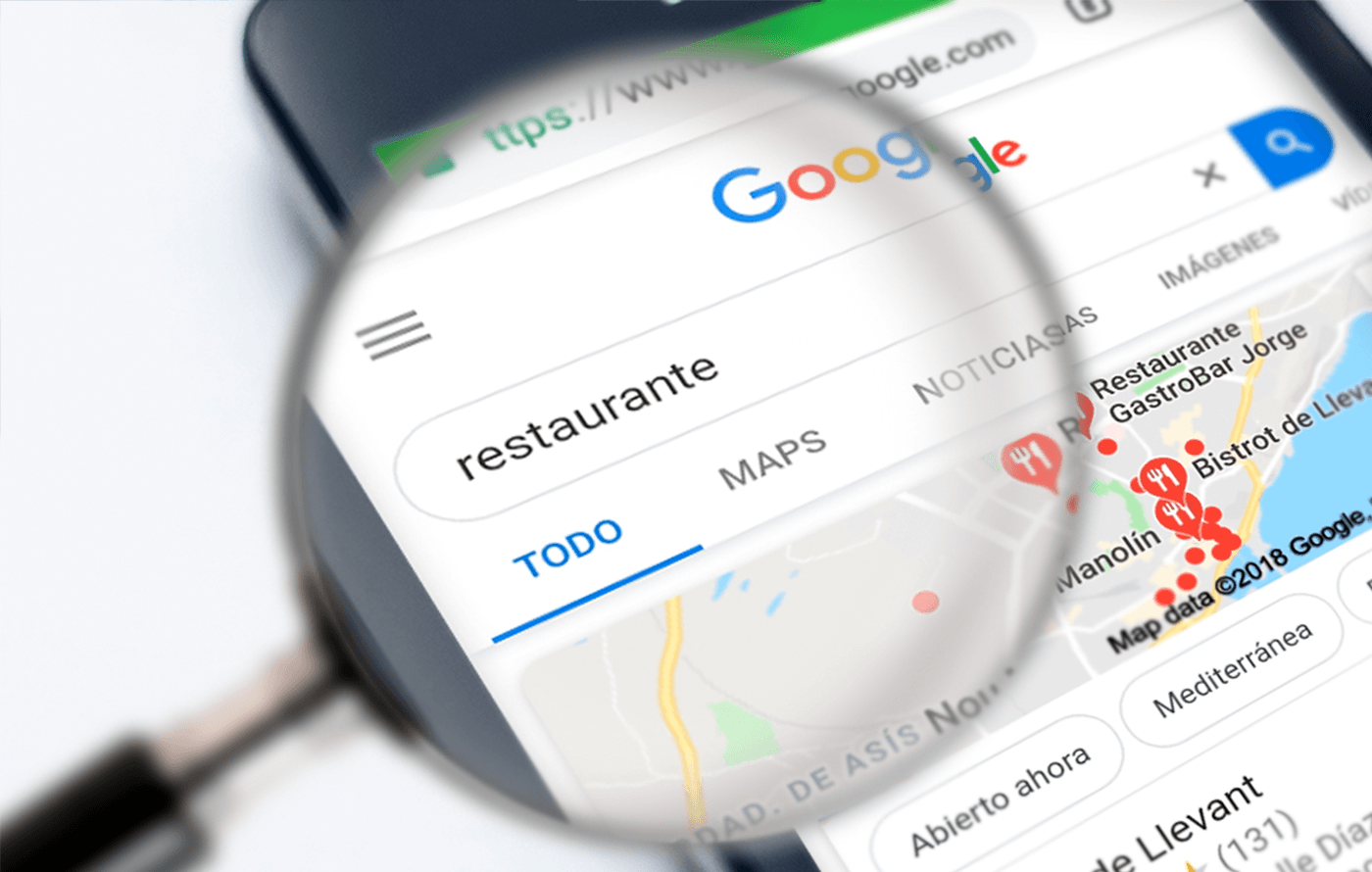 imagen de búsqueda de restaurantes posicionamiento web SEO ejemplo busquedad