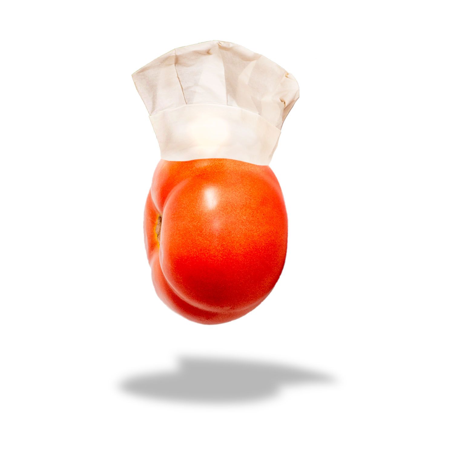 tomate con gorro de cocinero
